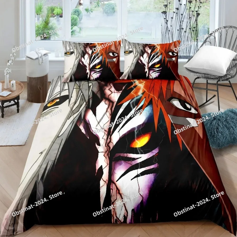 Linen Duvet Cover - ชุดเครื่องนอนลาย 3D บลีช คุโรซากิ อิจิโกะ พร้อมปลอกหมอน