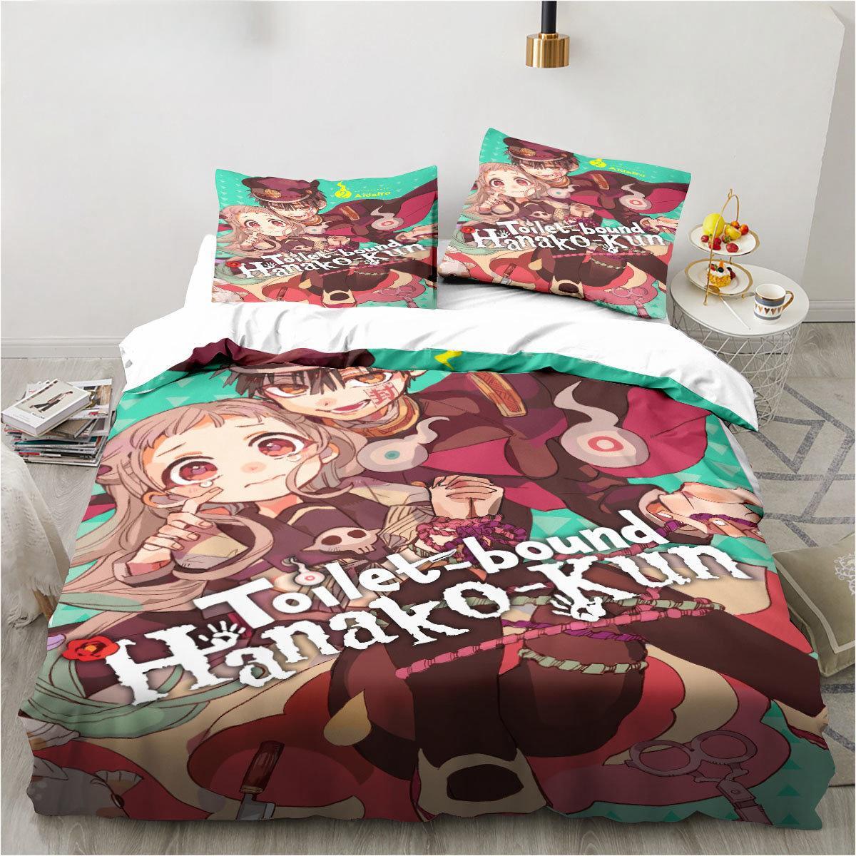 Linen Duvet Cover - อะนิเมะห้องน้ํา-Bound Hanako-Kun 3Dพิมพ์ 2/3pcsชุดเครื่องนอนผ้านวมครอบคลุมปลอกหมอนผ้านวมคลุมเตียงชุดผ้าปูที่นอนผ้าปูเตียง