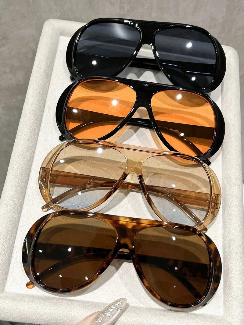 Luxury Lifestyle Store - 1/4PCS แฟชั่นแบรนด์หรูแว่นตากันแดดผู้ชายผู้หญิงขนาดใหญ่วินเทจพังค์เฉดสีแว่นตาฤดูร้อนแว่นตากลางแจ้ง