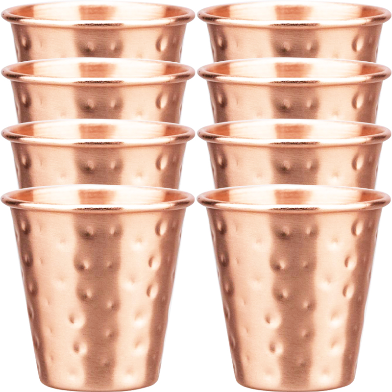 Copper Cocktail Mug - แก้วทองแดงแท้ 100% แบบใหม่ 6 ชิ้น 8