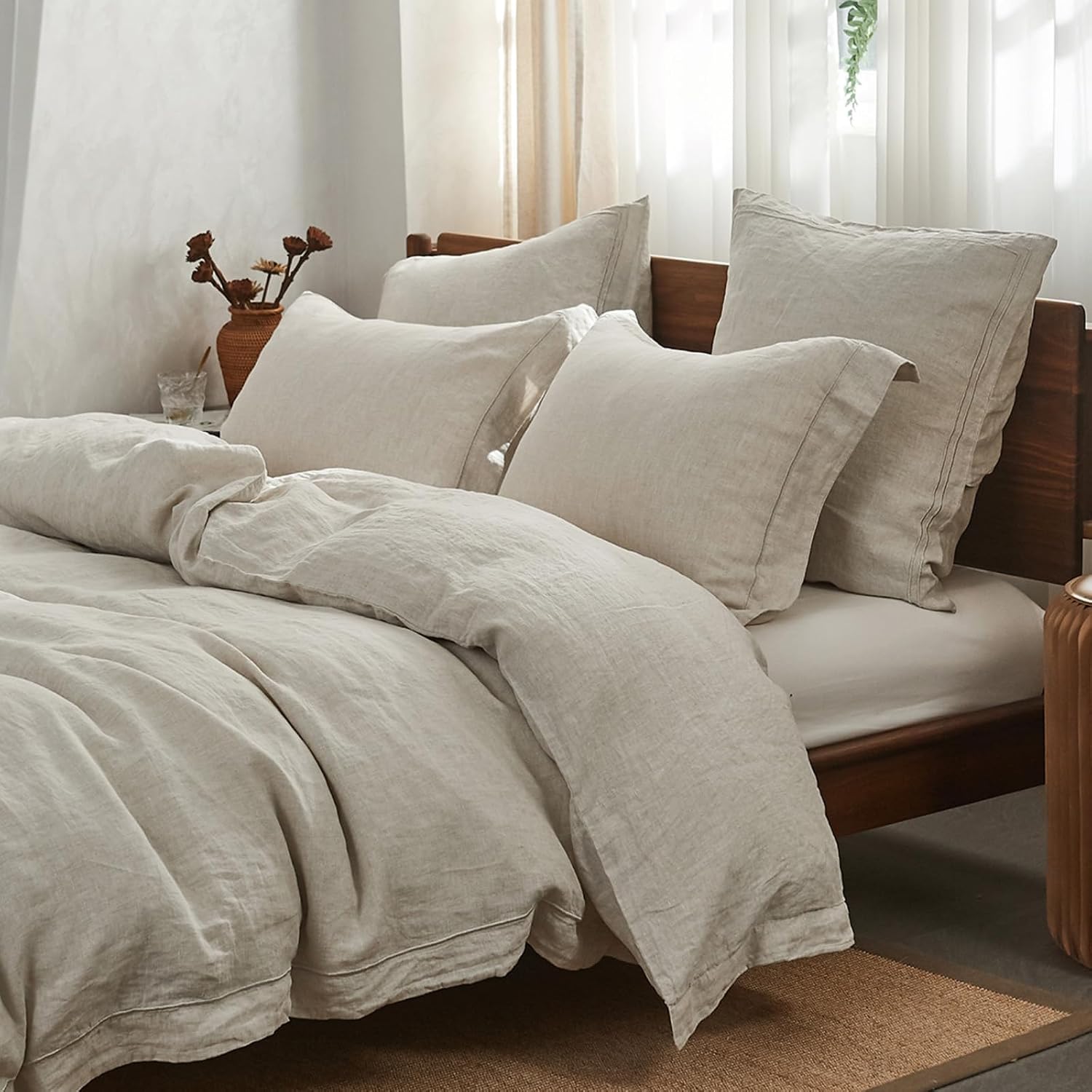 ชุดผ้าปูผ้านวมลินินเนื้อนุ่มแบ - Linen Duvet Cover บทวิจารณ์และราคา