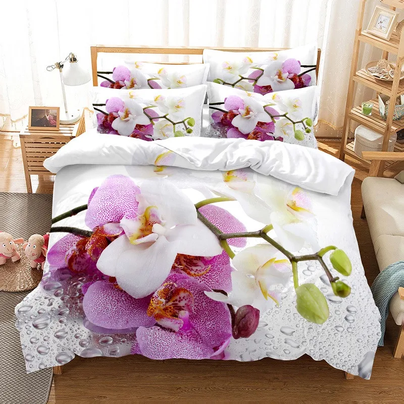 ดอกไม้ชุดเครื่องนอนผ้านวมชุด3d - Linen Duvet Cover บทวิจารณ์และราคา