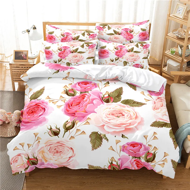 ดอกไม้ชุดเครื่องนอนผ้านวมชุด3d - Linen Duvet Cover บทวิจารณ์และราคา