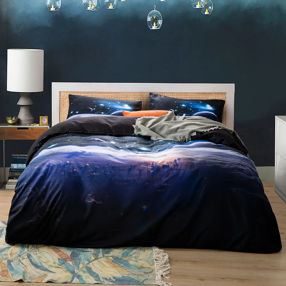 Space Star 3d Galaxy ชุดผ้านวม - Linen Duvet Cover บทวิจารณ์และราคา