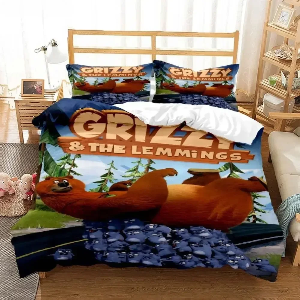Grizzly และ Lemmings การ์ตูนอะ - Linen Duvet Cover บทวิจารณ์และราคา
