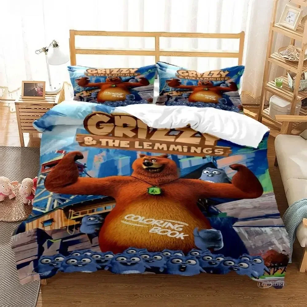 Grizzly และ Lemmings การ์ตูนอะ - Linen Duvet Cover บทวิจารณ์และราคา
