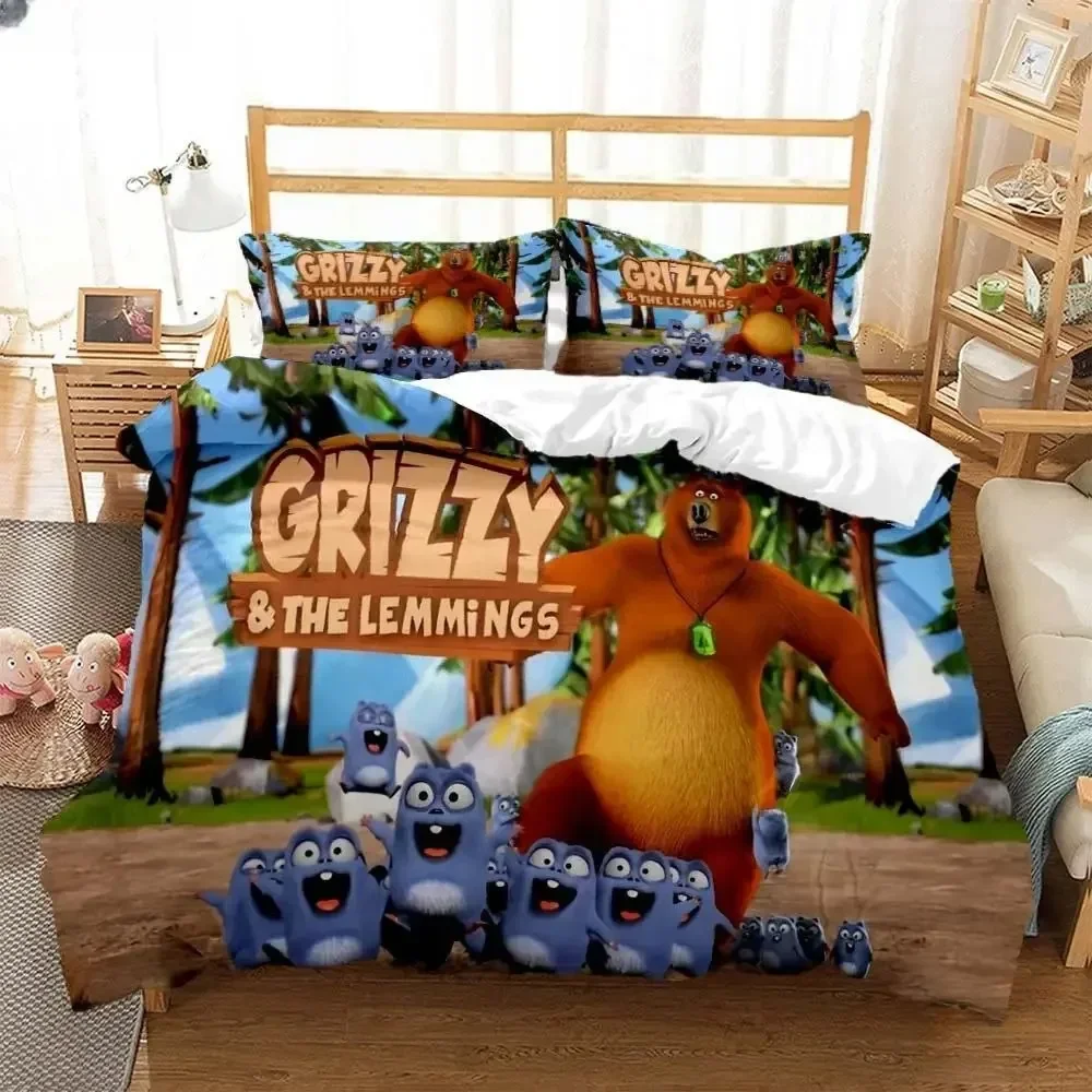 Grizzly และ Lemmings การ์ตูนอะ - Linen Duvet Cover บทวิจารณ์และราคา